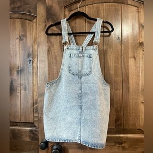 Acid Wash Jean Overalls Mini Dress Size Jr Large